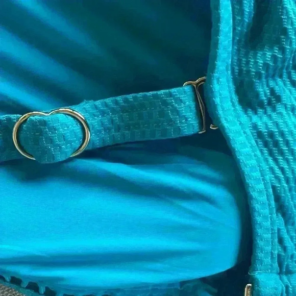 Sea Level NWT Amazing Lace Long Line Tri Bra Bikini Top Seafoam Size 10 - Picture 4 of 10